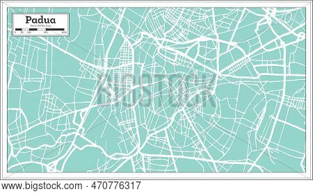 Padua Italy City Map In Retro Style. Outline Map. Vector Illustration.
