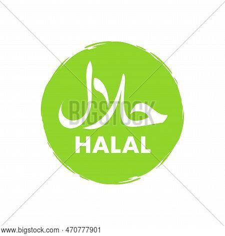 Halal Food Sign, Label. Vector Stock Illustration