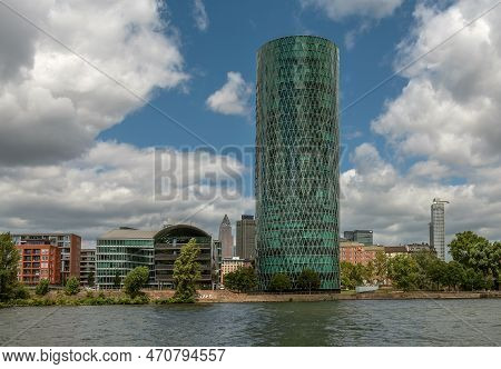 The Westhafen Tower, High-rise Building In The Former Frankfurt Westhafen