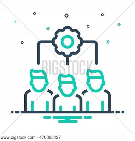 Mix Icon For Organizing Planning Convening Arrangement Cog Organization Firm Development Presentatio