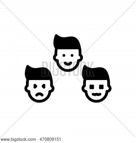 Black Solid Icon For Expressions Character Face Joy Emotion Smile Various Feeling Sentiment Sensatio