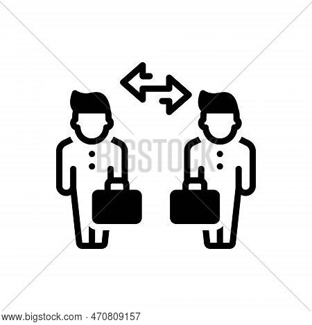 Black Solid Icon For Engagement Affiance Pact Treaty Solder Alliance Related Business Team-work Mana
