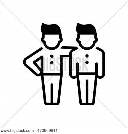 Black Solid Icon For Buddy Friend Fellow Chum Comrade Relation Trust Together Colleague