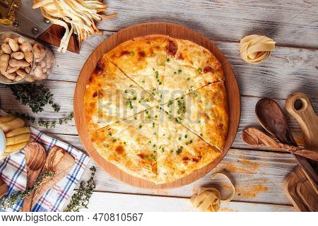 Georgian Baked Flat Bread Khachapuri With Cheese