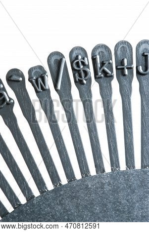 Old Typewriter Font Cartridge Isolated On White Background