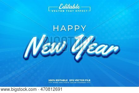 Happy new year editable text effect 3d style