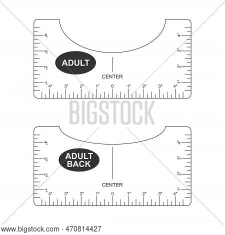 T Shirt Alignment Guide. Adult Front And Back Size Templates. Rulers For Centering Clothing Design. 