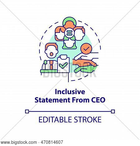Inclusive Statement From Ceo Concept Icon. Dei Initiative For Workplace Abstract Idea Thin Line Illu
