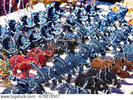African Curios Of Animals Made From Beads And Wire