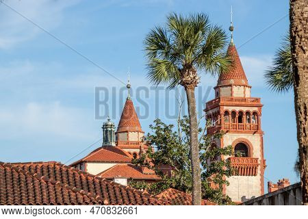 Historic Spansih Style Building In St Augustine, Florida