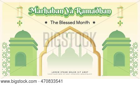 Banner Social Media Post Marhaban Ya Ramadhan Illustration, Eid Mubarak, Eid Theme, Marhaban Ya Rama