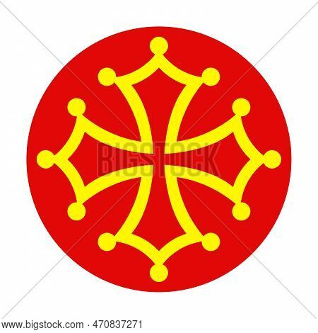 Occitan Cross Symbol Icon With A White Background