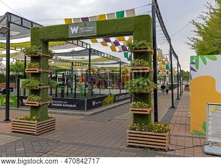 Budapest, Hungary - July 31, 2022: Workout Space Powered By Under Armour At Westend Shopping Mall Ro