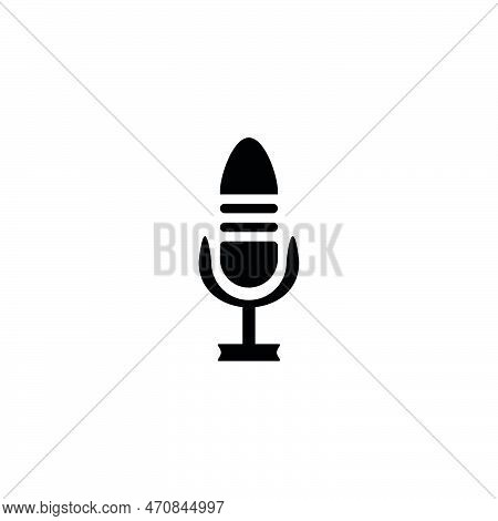Microphone Icon. Simple Style Music Festival Poster Background Symbol. Microphone Brand Logo Design 
