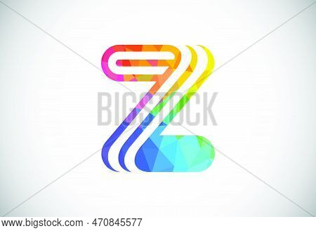 Initial Low Poly Z Alphabet. Graphic Alphabet Symbol For Corporate Business Identity