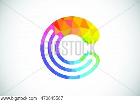 Initial Low Poly C Alphabet. Graphic Alphabet Symbol For Corporate Business Identity