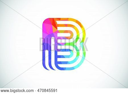 Initial Low Poly B Alphabet. Graphic Alphabet Symbol For Corporate Business Identity