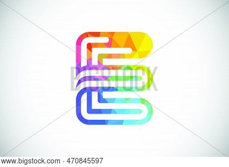 Initial Low Poly E Alphabet. Graphic Alphabet Symbol For Corporate Business Identity