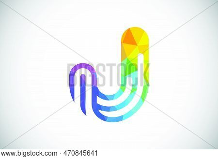 Initial Low Poly J Alphabet. Graphic Alphabet Symbol For Corporate Business Identity