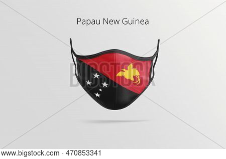 Papau New Guinea Face Mask Countries Of The World Isolated Over Background