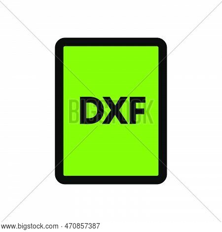 Dxf File Icon Line Isolated On White Background. Black Flat Thin Icon On Modern Outline Style. Linea