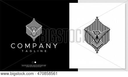 Modern Abstract Line Eagle Logo Design Template. Luxury Hawk Mascot Logo Vector.