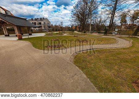 Gdansk, Poland - April 2022: English-chinese Garden Square In Oliwski Park