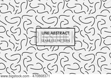 Hand Drawn Black Line Curvy Wiggly Shapes Abstract Seamless Repeat Swatch Pattern