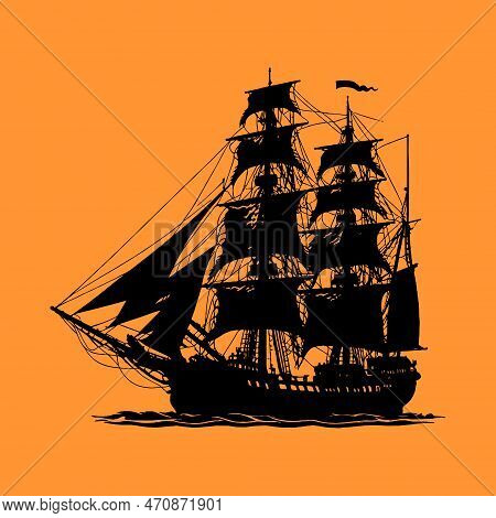 Old And Modern Boat And Ship Icon Vector Black Outline Design
