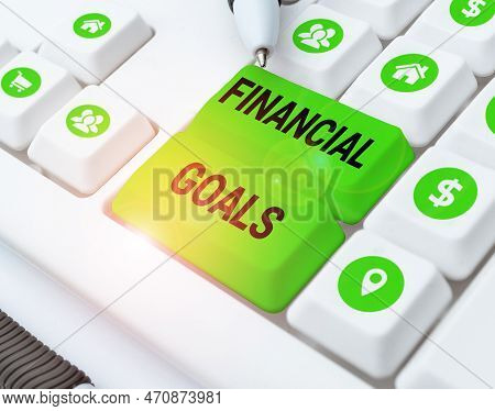 Conceptual Display Financial Goals. Business Approach Targets Usually Driven By Specific Future Fina
