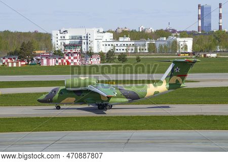 Saint Petersburg, Russia - May 20, 2022: Russian Military Transport Aircraft Of An-72p (rf-72019) In