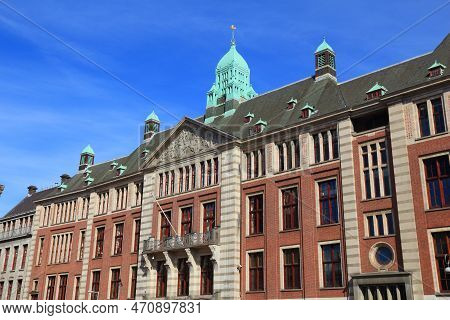 Amsterdam Stock Exchange Building At Beursplein Square. Netherlands Financial Institution.