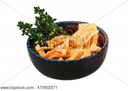 Chinese Or Korean Yuba (tofu Bamboo) On White Background