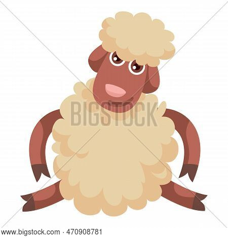 Funny Sheep Icon. Cartoon Of Funny Sheep Icon For Web Design Isolated On White Background