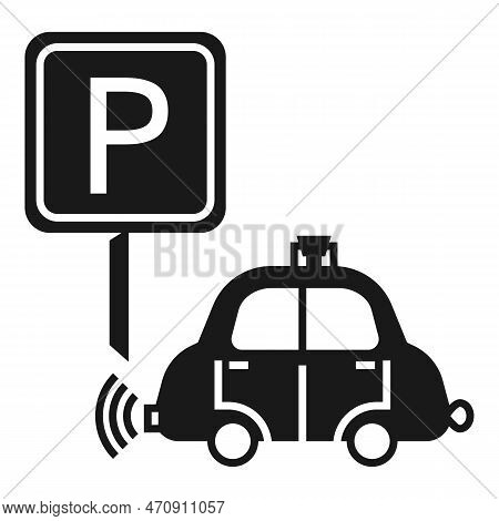 Driverless Car Parking Icon. Simple Illustration Of Driverless Car Parking Icon For Web Design Isola
