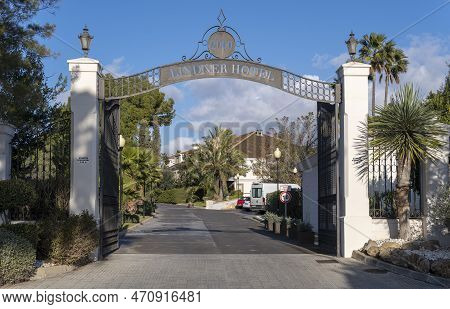 Bendinat, Spain; February 17 2023: Main Entrance Of The Luxurious Lindner Hotel In Bendinat, Mallorc