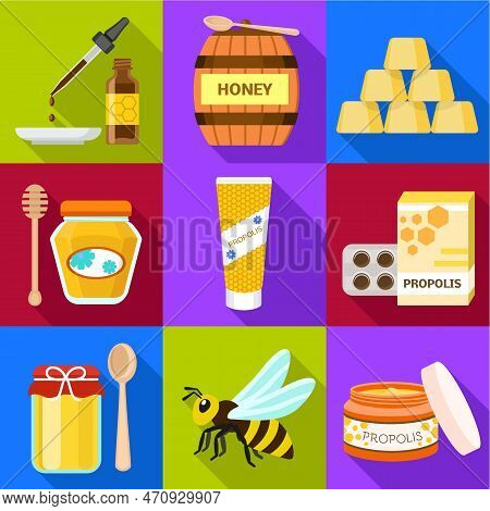 Apiary Icon Set. Flat Image & Photo (Free Trial) | Bigstock