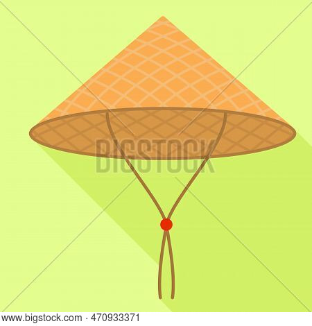Conic Hat Icon. Flat Illustration Of Conic Hat Icon For Web Design