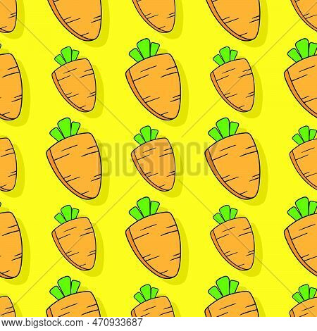 Carrot Shield Seamless Repeat Pattern. Background Vector Illustration.