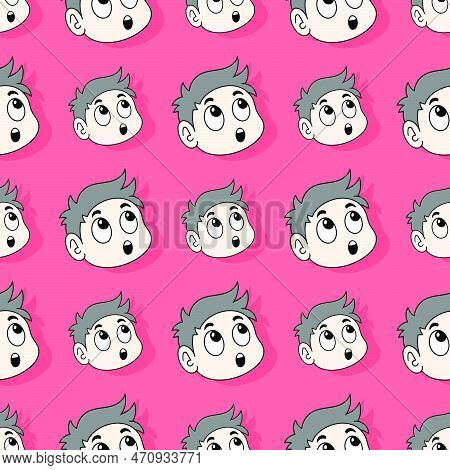 Gawk Boy Seamless Repeat Pattern. Background Vector Illustration.