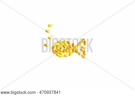 Fish Capsules Of Cod Liver Oil. Omega 3