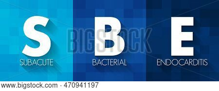 Sbe Subacute Bacterial Endocarditis - Type Of Infective Endocarditis, Acronym Text Concept Backgroun