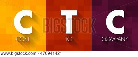 Ctc Cost To Company - Total Salary Package Of An Employee, Acronym Text Concept Background