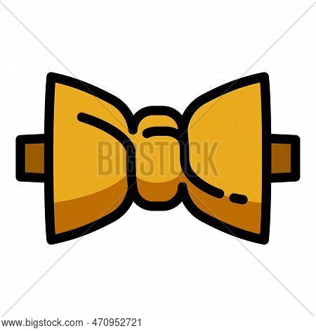 Brown Bow Tie Icon. Outline Brown Bow Tie Icon For Web Design Isolated On White Background