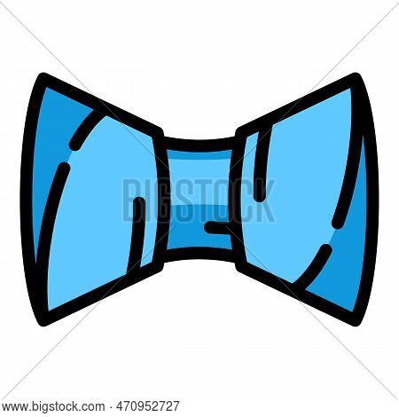 Blue Fashion Bow Tie Icon. Outline Blue Fashion Bow Tie Icon For Web Design Isolated On White Backgr