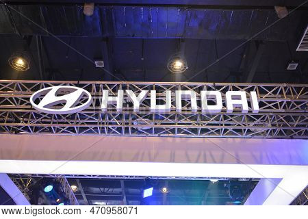 Pasay, Ph - Sept 17 - Hyundai Booth Display Signage At Philippine International Motor Show On Septem