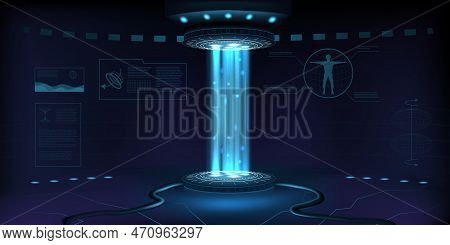 3d Magic Stage, Lab Digits. Futuristic Planet Space, Product For Tech Show, Ai And Rv Holograms, Dig