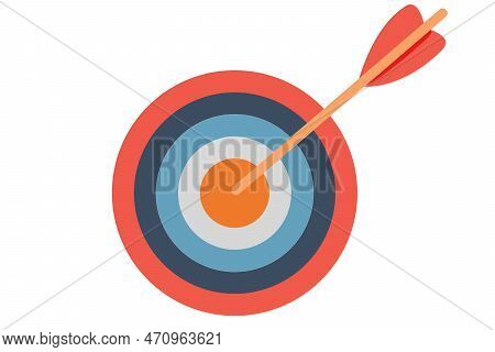 Target Icon. Target Bullseye Icon. Target Board With Arrows. Archery Sport Game Arrow Hitting Target
