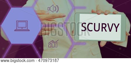 Conceptual Caption Scurvy. Business Concept Disease Caused By A Lack Of Vitamin C Vile Person