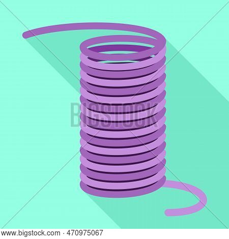 Coil Cable Icon. Flat Illustration Of Coil Cable Icon For Web Design